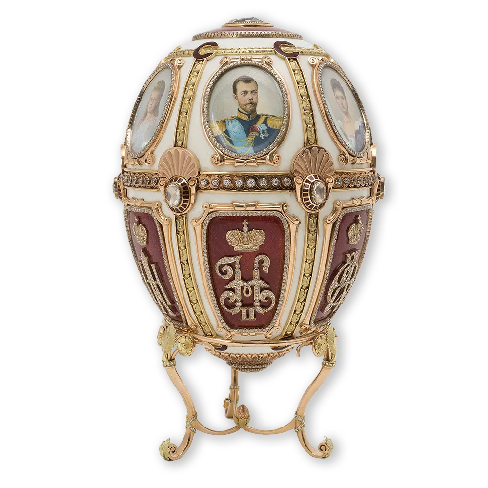 Imperial Easter Egg “Anniversary Wedding”  
with a surprise in the form of а 
Basket With Wildflowers